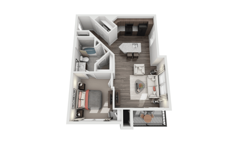 A1X - 1 Bedroom, 1 Bath